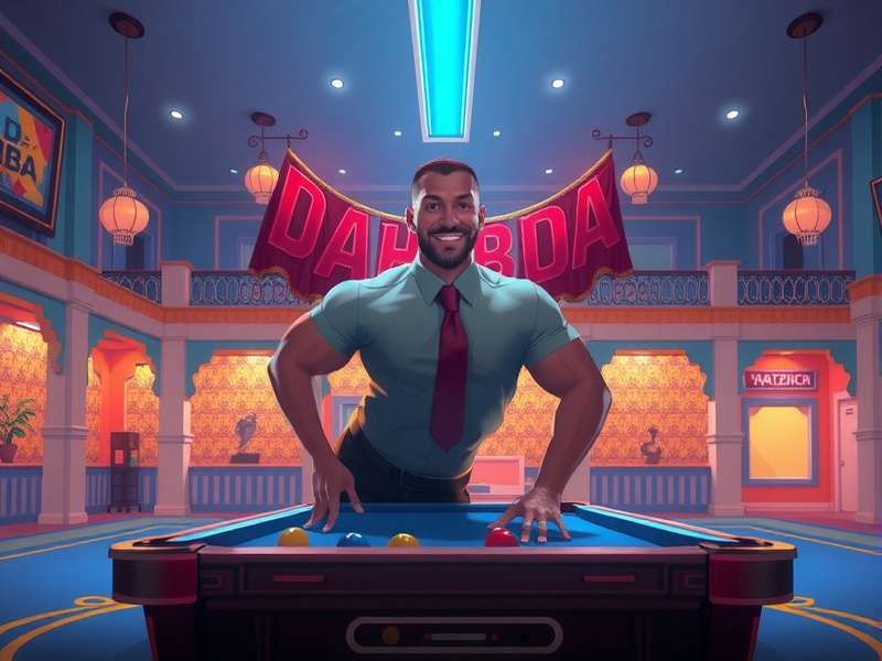 Dhaba Pool Legend gameplay screenshot showing Indian-themed billiards environment